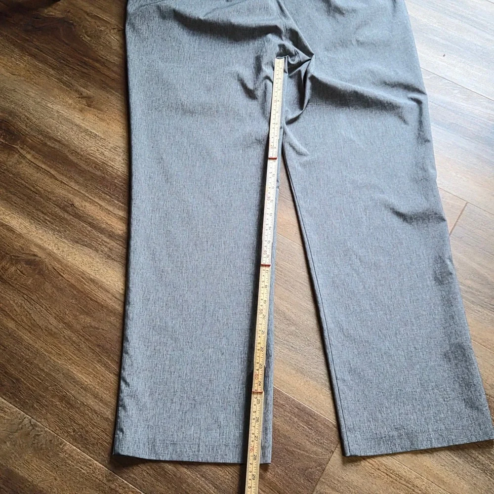 Ben Hogan Mens Gray Heathered Performance Golf Pants Flat Front Trousers 34x29